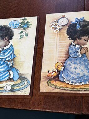 Vintage Coby art prints children praying